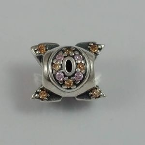 Chamilia Xs and Os Pink & Peach Sterling Charm